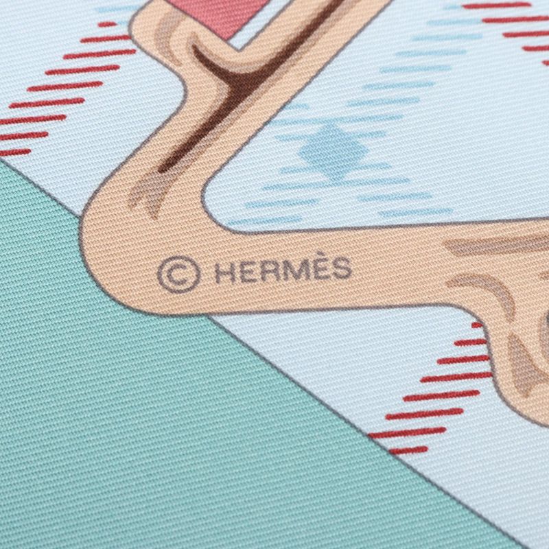 Hermes Scarf Kare90 Tatersale Light Blue Silk Kare90 Women's Used A