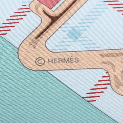 Hermes Scarf Kare90 Tatersale Light Blue Silk Kare90 Women's Used A