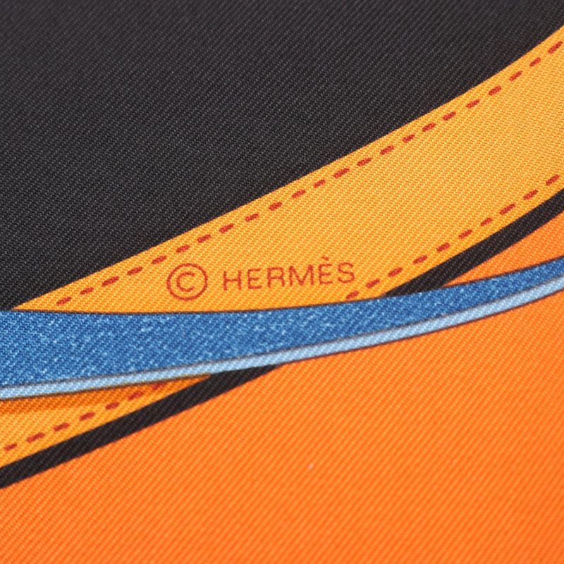 Hermes Scarf Carre90 LA Promenade DU Matin Blue Silk Carre90 Women's Used A