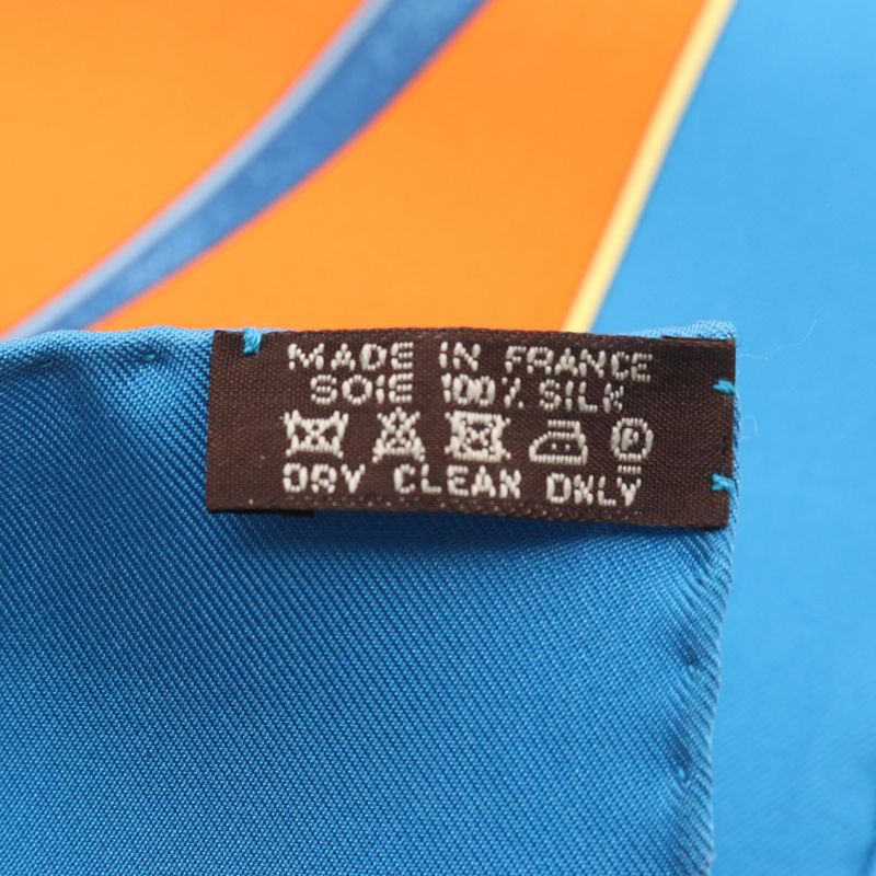 Hermes Scarf Carre90 LA Promenade DU Matin Blue Silk Carre90 Women's Used A