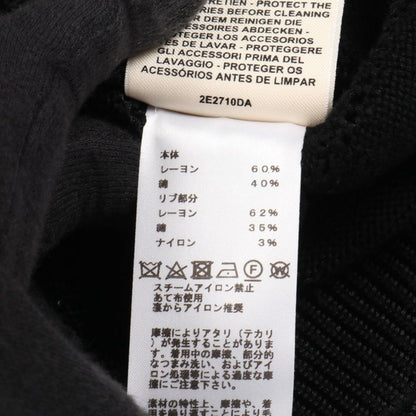 Hermes Cardigan H Lift Black Rayon Cotton Knit Ladies Used A