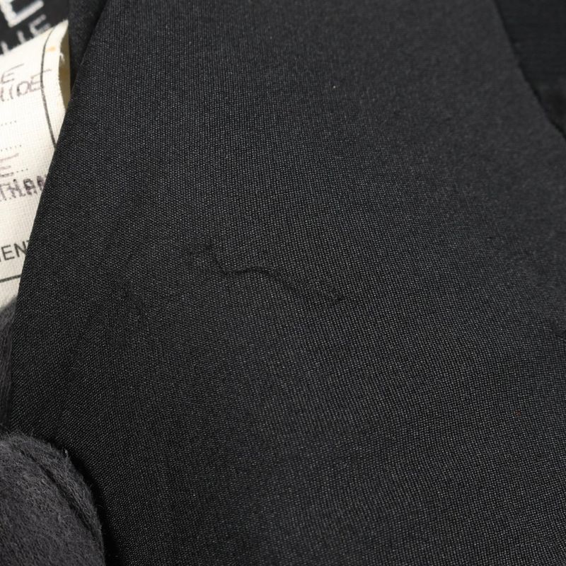 Chanel Coco Mark Button P03702 Black Wool Nylon Jacket Women's Used B