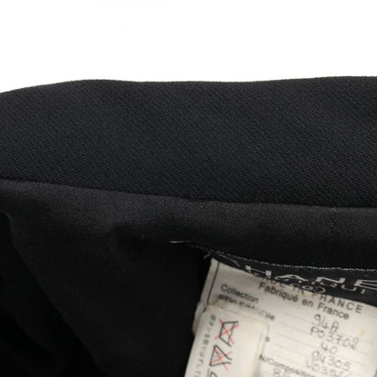 Chanel Coco Mark Button P03702 Black Wool Nylon Jacket Women's Used B