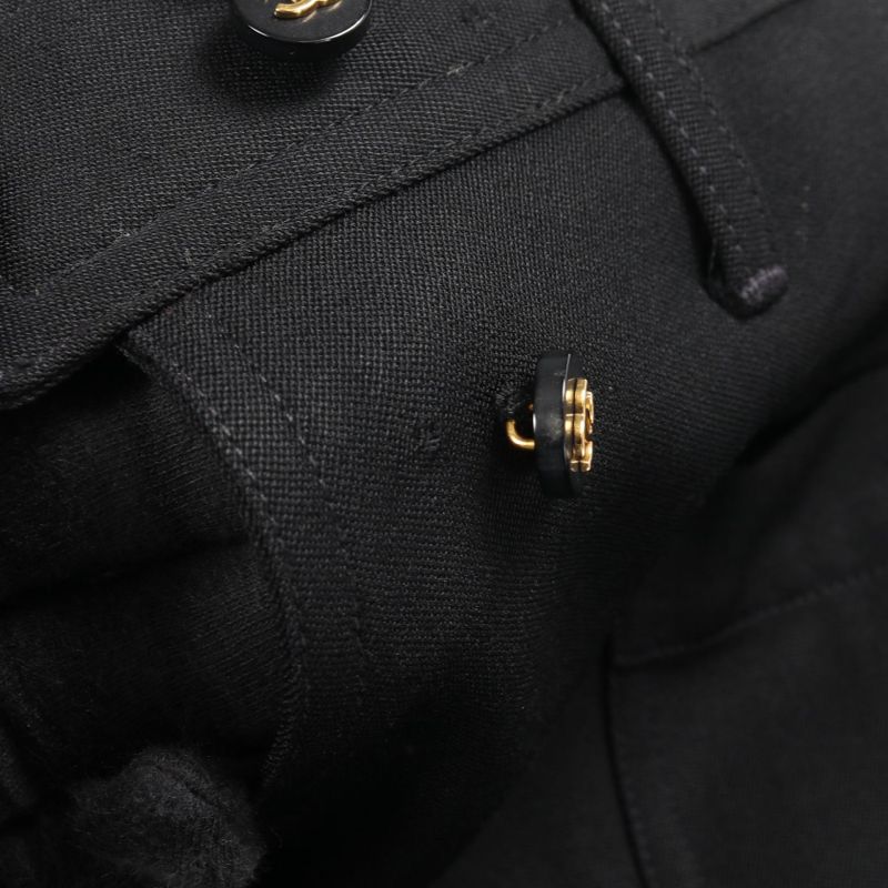 Chanel Skirt Coco Mark Button P04919 Black Wool Skirt Women's Used A