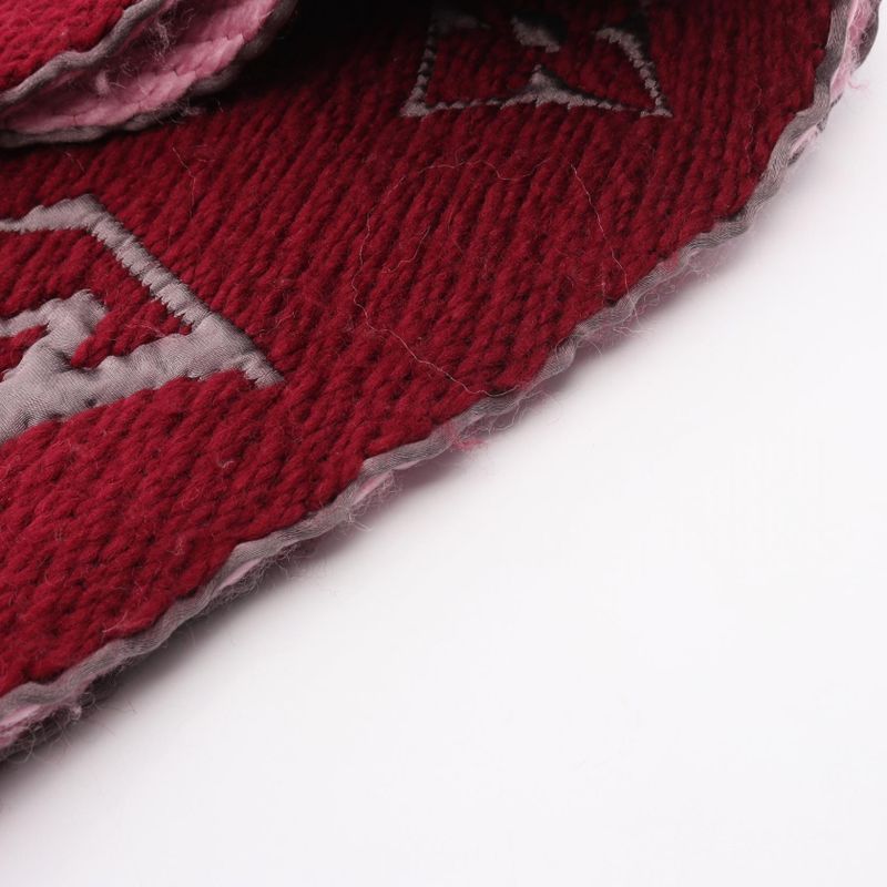 Louis Vuitton Muffler Echarpe Logomania Duo Wool Silk Muffler Women's Used B