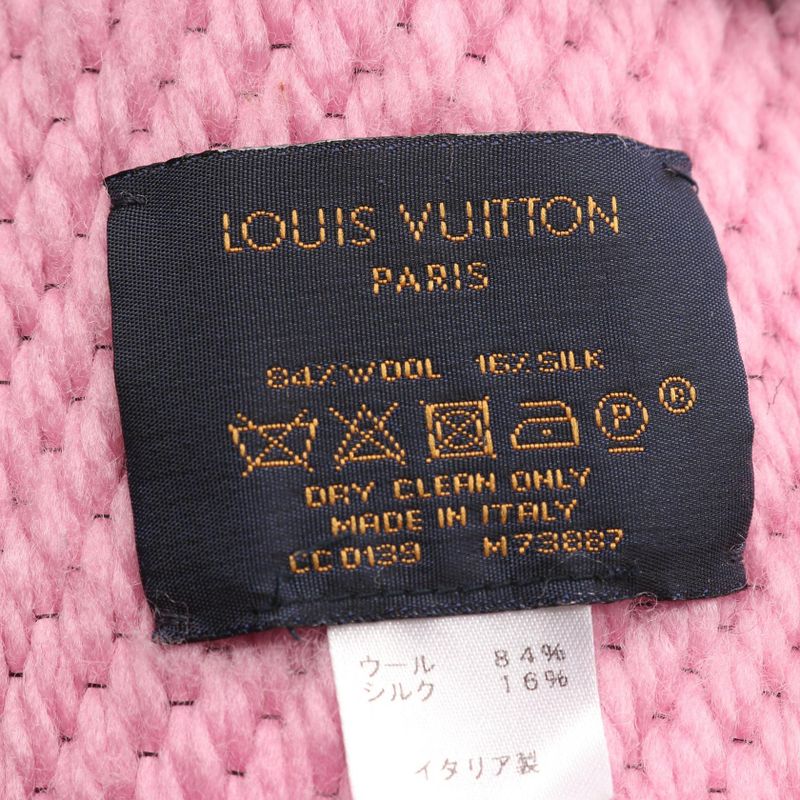 Louis Vuitton Muffler Echarpe Logomania Duo Wool Silk Muffler Women's Used B