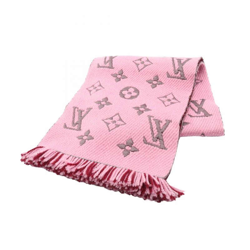 Louis Vuitton Muffler Echarpe Logomania Duo Wool Silk Muffler Women's Used B