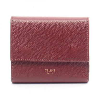 Celine Trifold Wallet Small Trifold Wallet 10b573bel Bordeaux Leather Small
