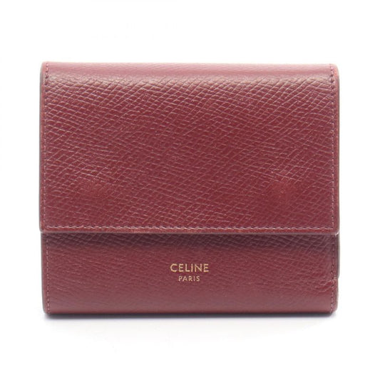 Celine Trifold Wallet Small Trifold Wallet 10b573bel Bordeaux Leather Small
