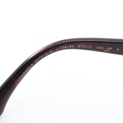 Chanel Sunglasses Chain Logo 5470-q-a Brown Leather Sunglasses Ladies Used A