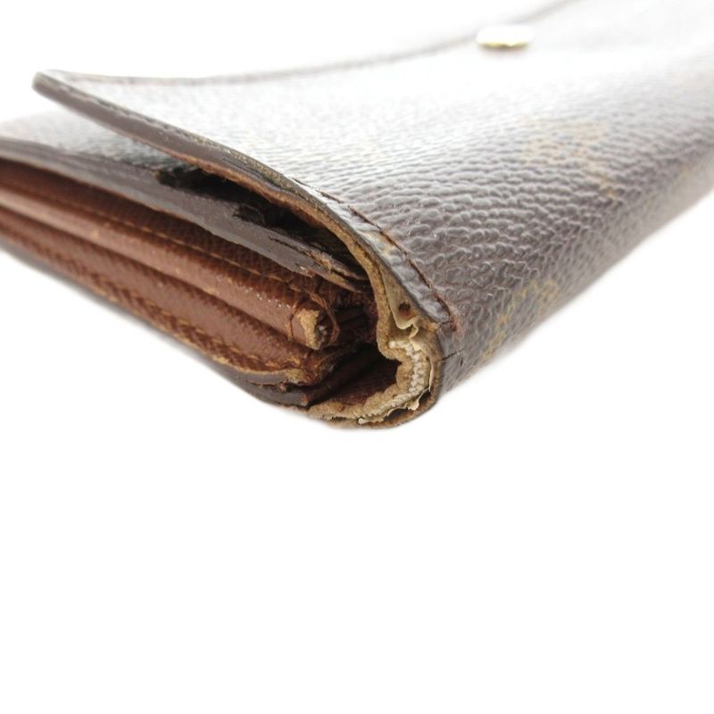 Louis Vuitton Monogram Pochette Portomone Cles Di Long Wallet Bifold Brown
