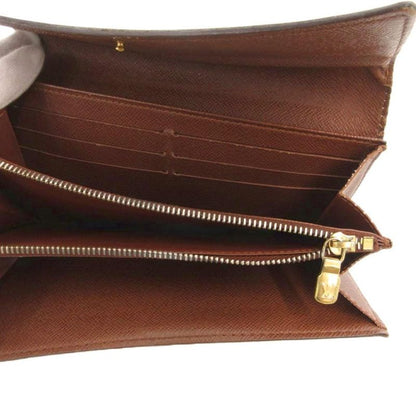 Louis Vuitton Monogram Pochette Portomone Cles Di Long Wallet Bifold Brown