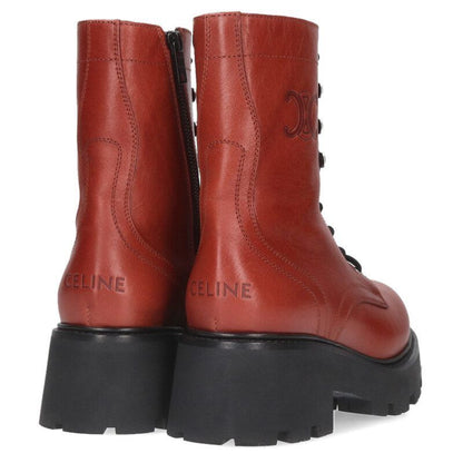 Celine Triomphe Lace-up Leather Boots Men's 37