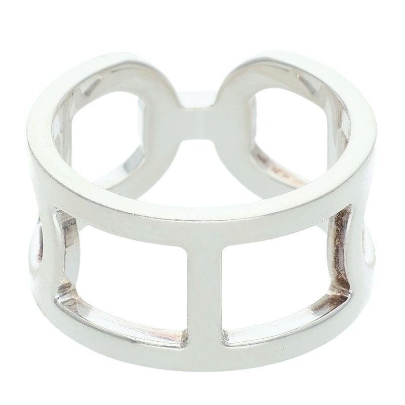 Hermes Ever Chaine D'ancre Silver Ring Men's No 14