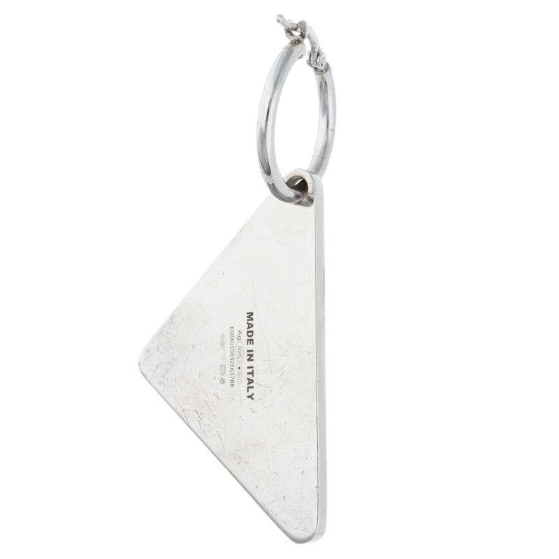 Prada Triangle Logo Plate Earrings Men's