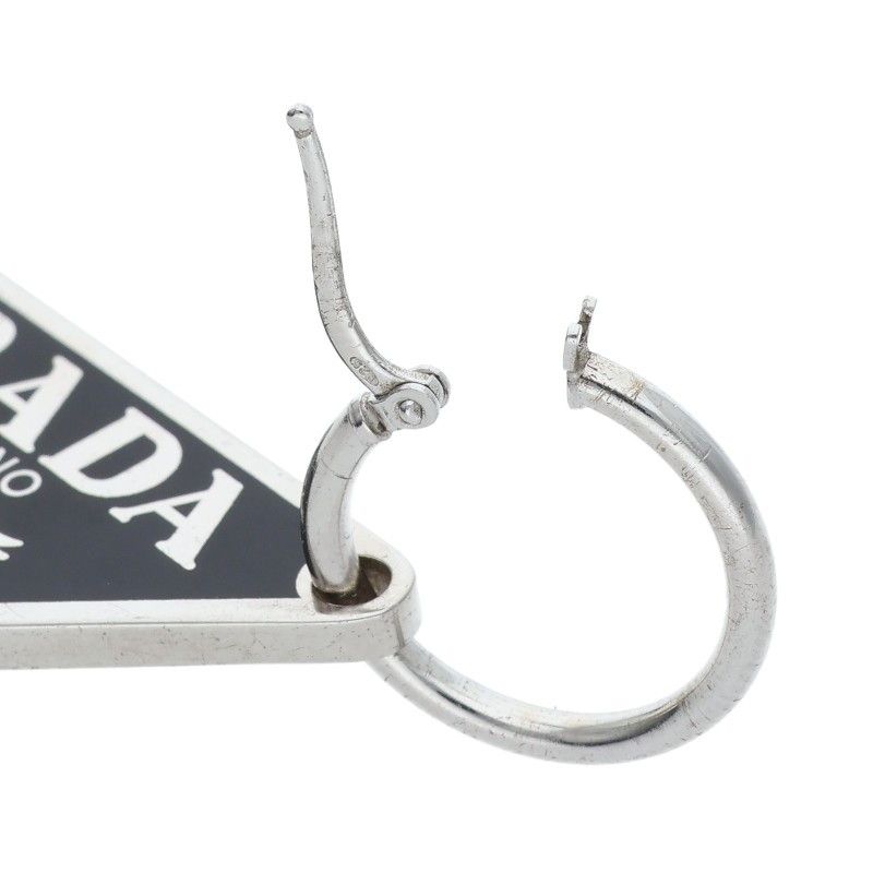 Prada Triangle Logo Plate Earrings Men's