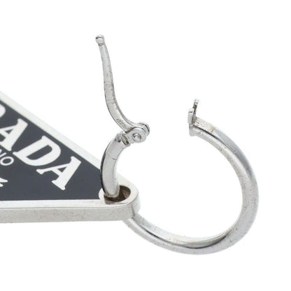 Prada Triangle Logo Plate Earrings Men's