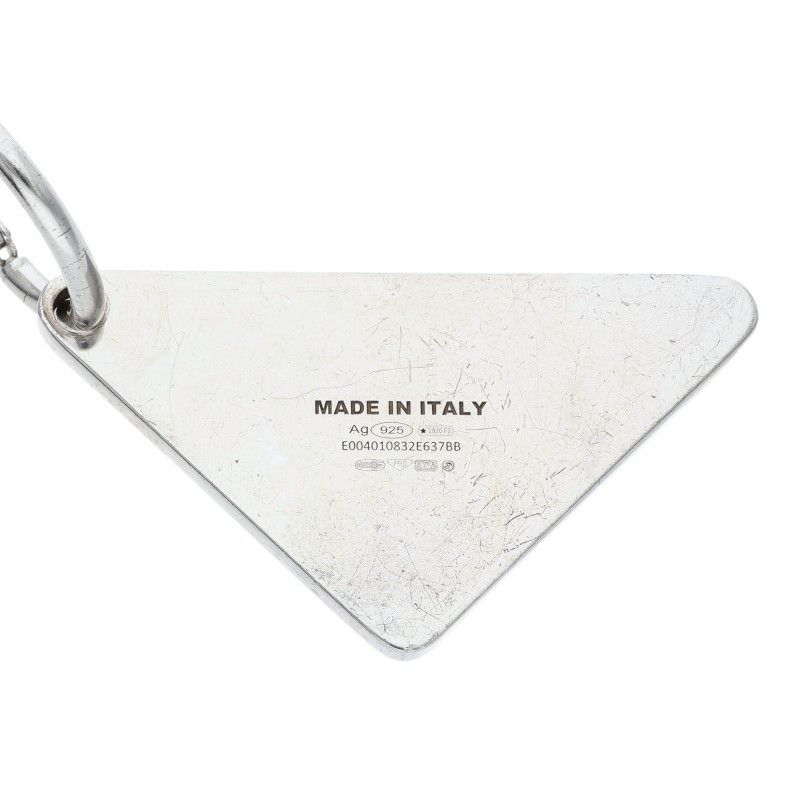 Prada Triangle Logo Plate Earrings Men's