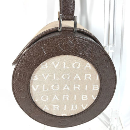 Bvlgari Handbag B.zero1 Drum Leather Canvas Beige