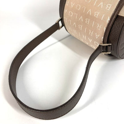 Bvlgari Handbag B.zero1 Drum Leather Canvas Beige