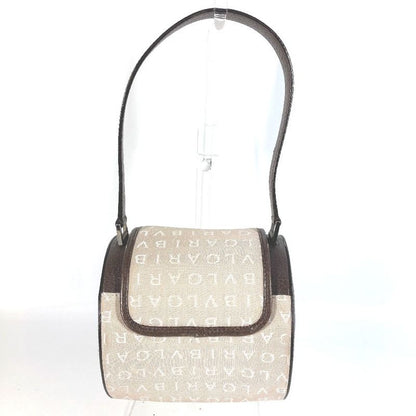 Bvlgari Handbag B.zero1 Drum Leather Canvas Beige