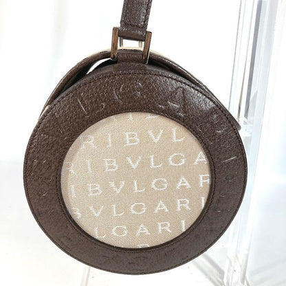 Bvlgari Handbag B.zero1 Drum Leather Canvas Beige