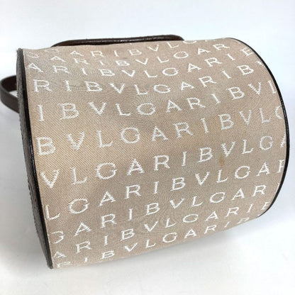 Bvlgari Handbag B.zero1 Drum Leather Canvas Beige