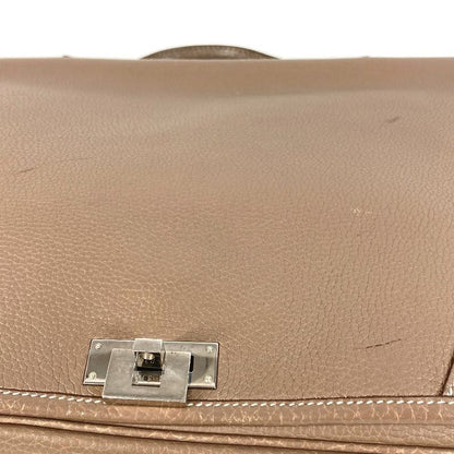 Hermes Handbag Victoria Messenger Bag Taurillon Clemence Etoupe Gray