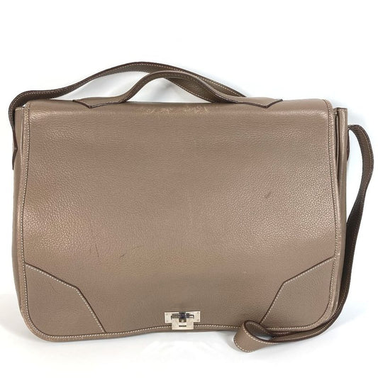 Hermes Handbag Victoria Messenger Bag Taurillon Clemence Etoupe Gray