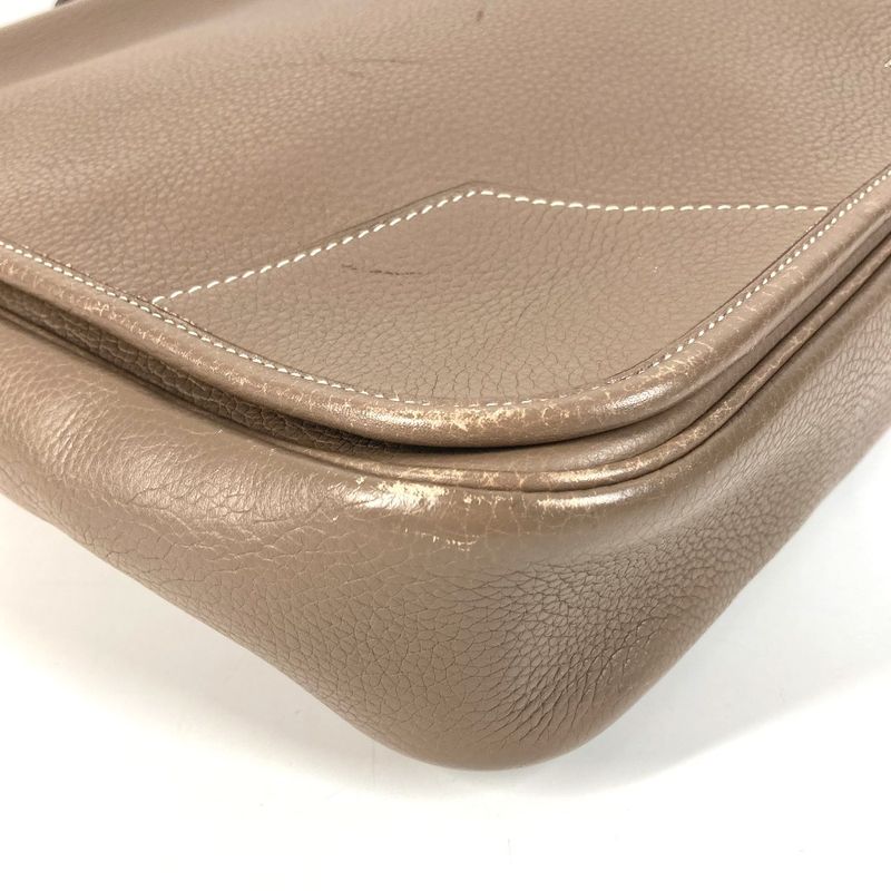 Hermes Handbag Victoria Messenger Bag Taurillon Clemence Etoupe Gray