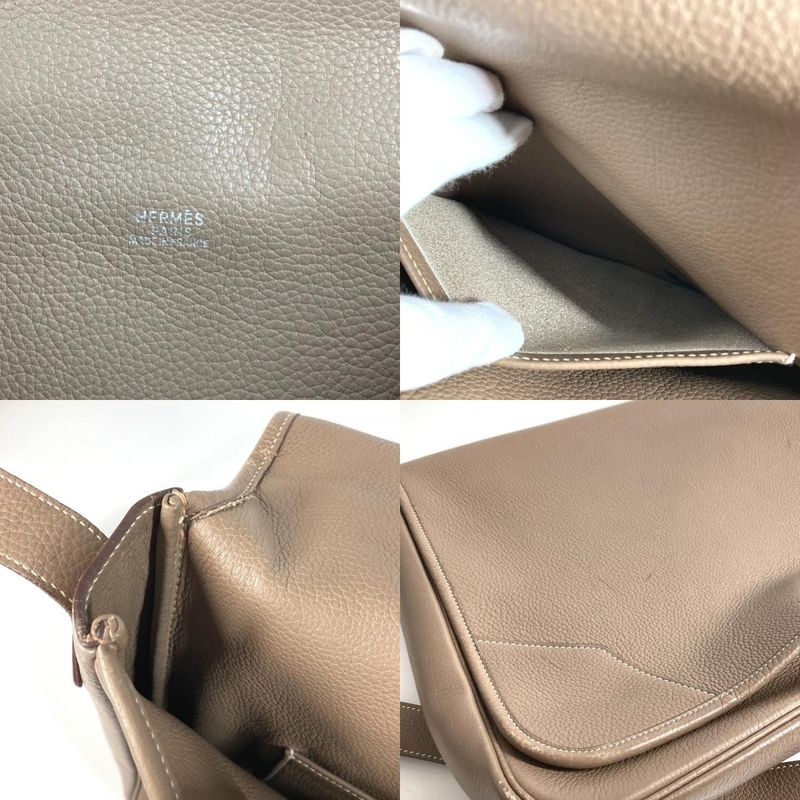 Hermes Handbag Victoria Messenger Bag Taurillon Clemence Etoupe Gray