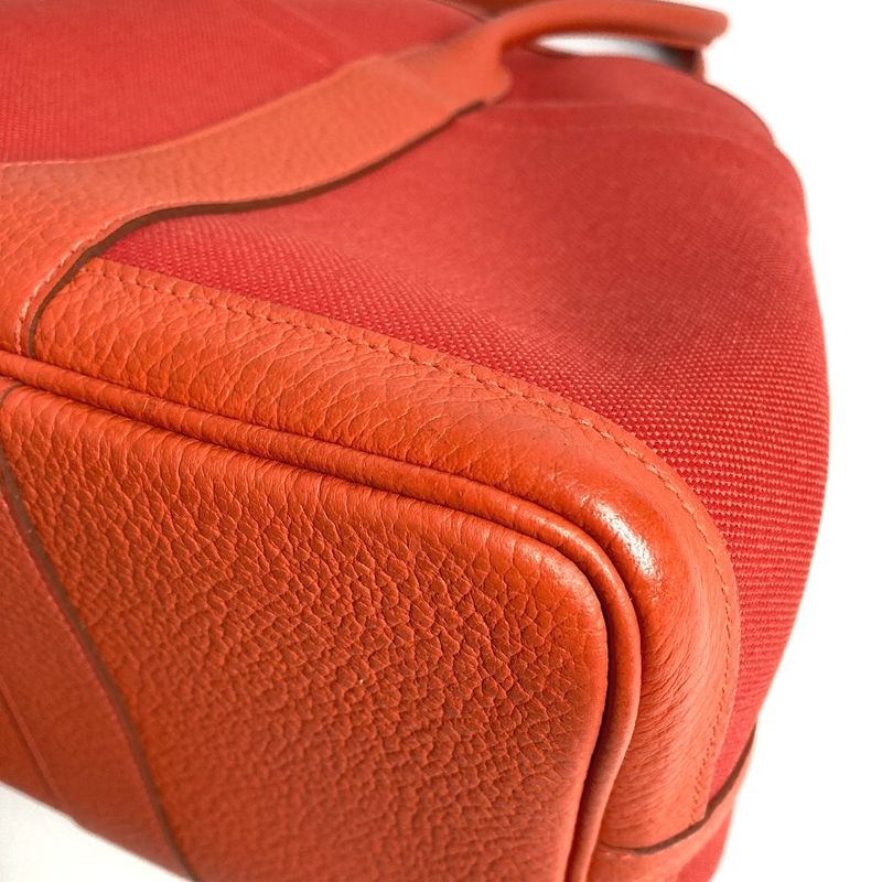 Hermes Handbag Garden Party Pocket 36 PM Toile Military Rouge Tomato X Capucines