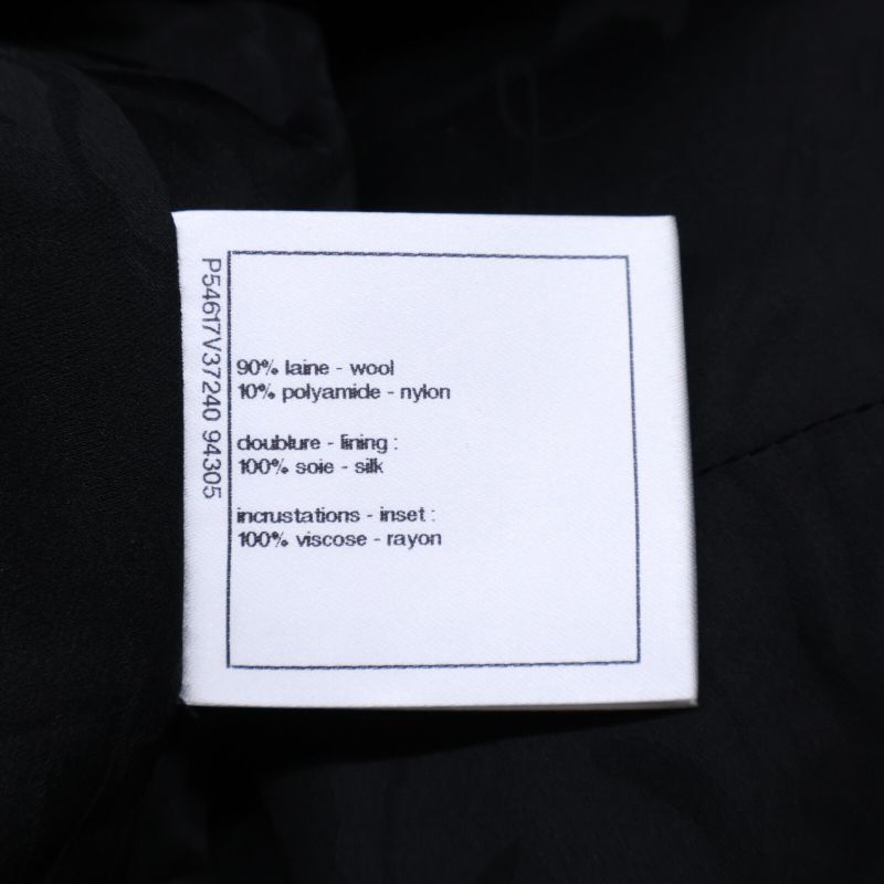 Chanel []16b P54617v37240 Coco Mark Plate Front Pleats Tweed 34