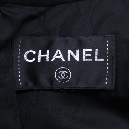 Chanel []16b P54617v37240 Coco Mark Plate Front Pleats Tweed 34