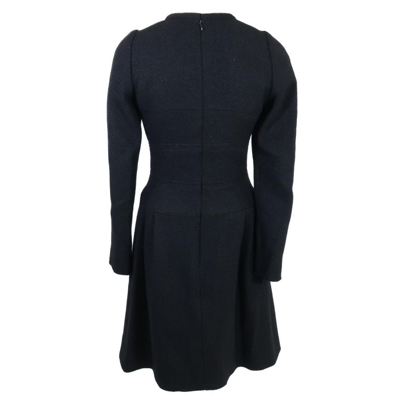 Chanel []16b P54617v37240 Coco Mark Plate Front Pleats Tweed 34