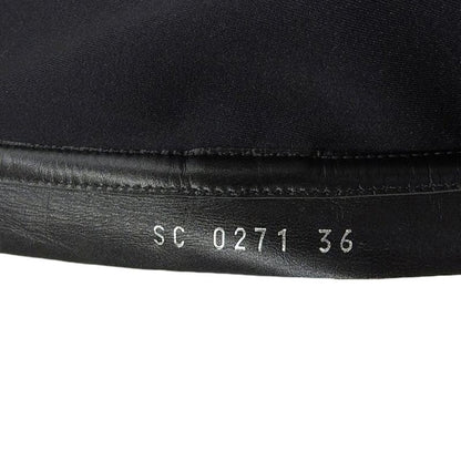 Louis Vuitton Leather Square Pillow Line Long Boots Shoes Women's Black 36 0271