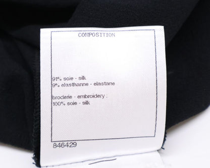 Chanel P70789v61962 Camellia & Icon Pearl Silk T-shirt Cut And Sewn 34