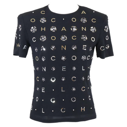 Chanel P70789v61962 Camellia & Icon Pearl Silk T-shirt Cut And Sewn 34