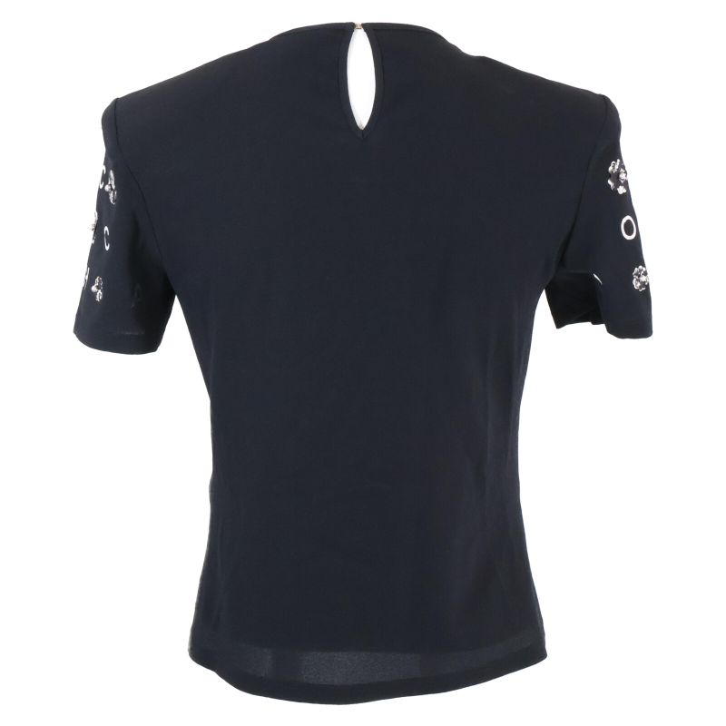 Chanel P70789v61962 Camellia & Icon Pearl Silk T-shirt Cut And Sewn 34