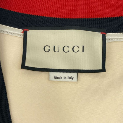 Gucci 470315 Ivory Web V-neck Stretch Viscous Dress S