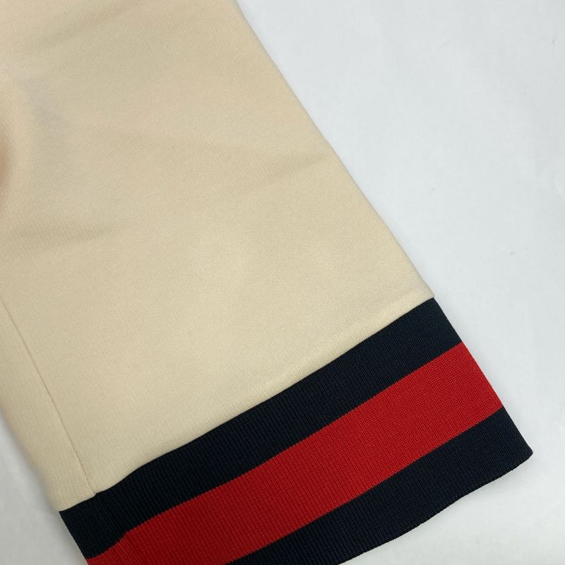 Gucci 470315 Ivory Web V-neck Stretch Viscous Dress S