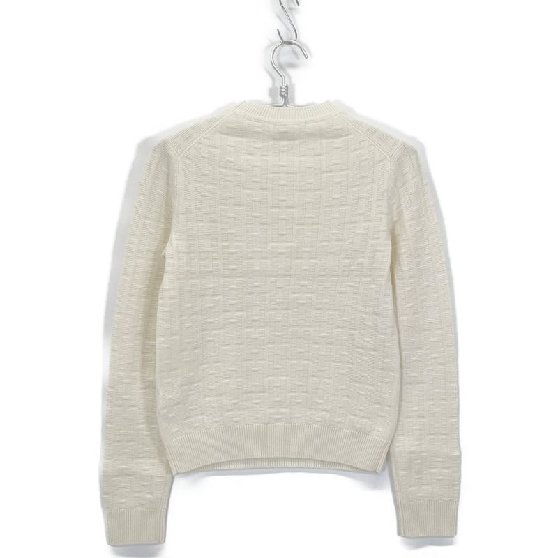 Hermes 23SS Ivory Wool H Jacquard Cleanneck Long Sleeve Knit Pull Over 36