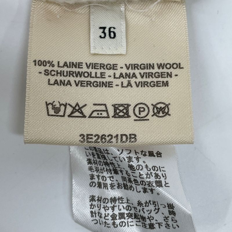 Hermes 23SS Ivory Wool H Jacquard Cleanneck Long Sleeve Knit Pull Over 36