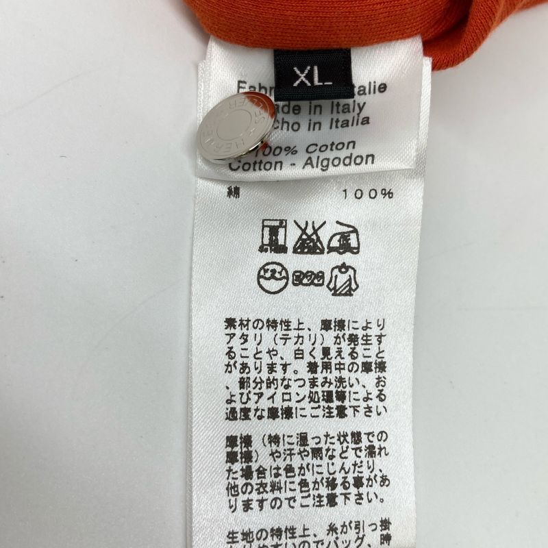 Hermes Orange Cotton Serie Button Polo Shirt XL