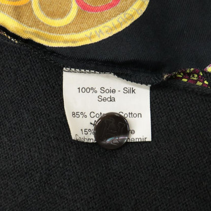 Hermes Silk Knit Switching All Over Pattern Long Sleeve Shirt L