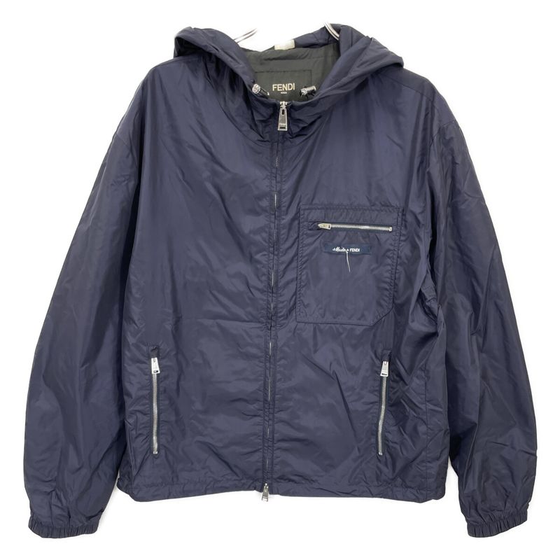Fendi 23 Year Made Fw1310 AR9H Navy Made In Fendi Nylon Zip Hoodie 50