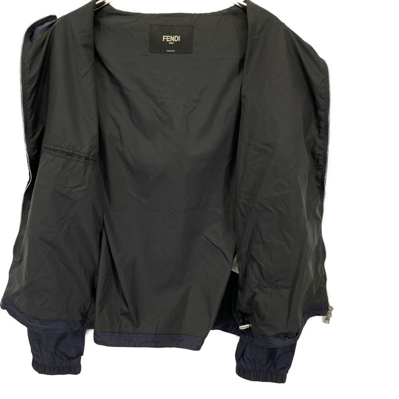 Fendi 23 Year Made Fw1310 AR9H Navy Made In Fendi Nylon Zip Hoodie 50