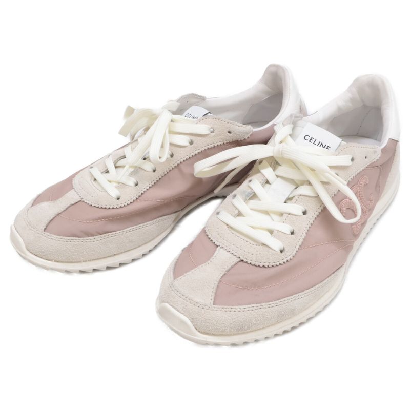 Celine 364365195c.24rw Rm1245 Nylon Suede Leather Racer Low Top Sneakers 36