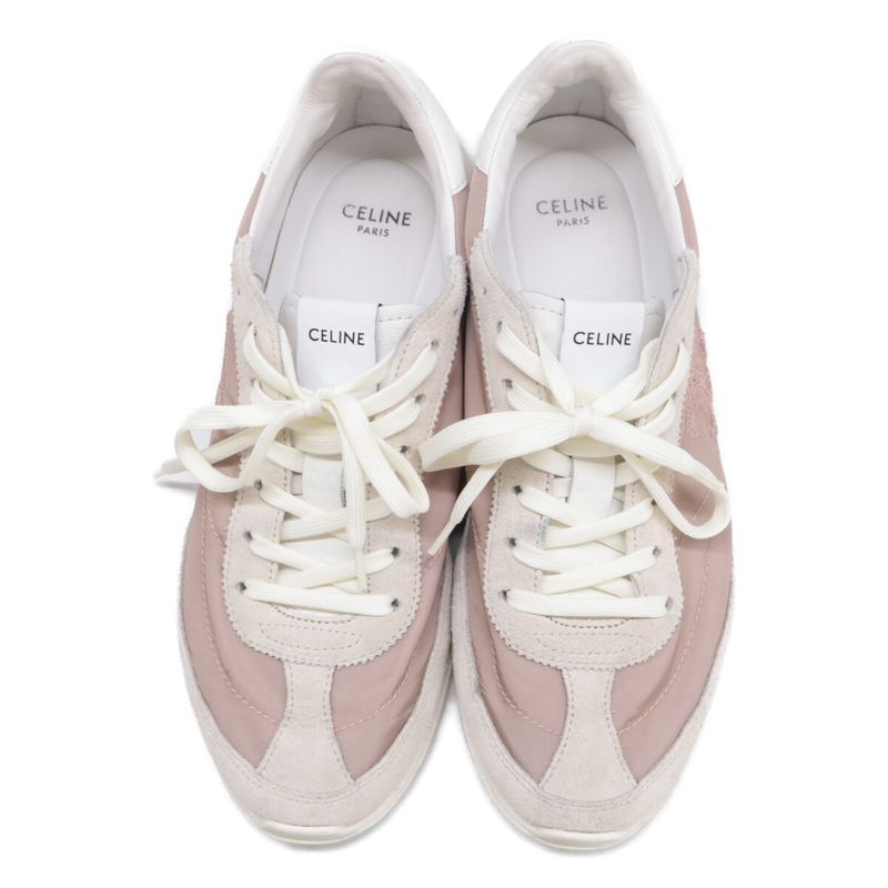 Celine 364365195c.24rw Rm1245 Nylon Suede Leather Racer Low Top Sneakers 36