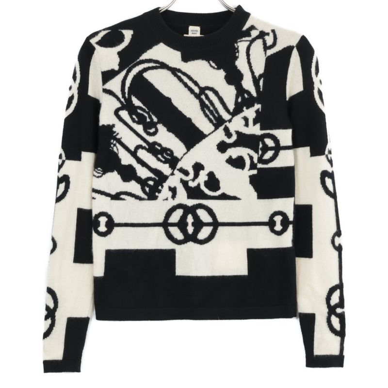 Hermes []2e2613d2 Cliquetis 100% Cashmere Knit Sweater 34